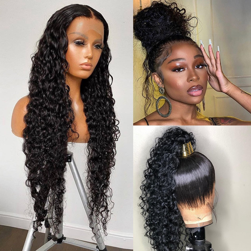 360 Lace Frontal Wig 30 Inch Water Wave 13x4 Lace Frontal Unit